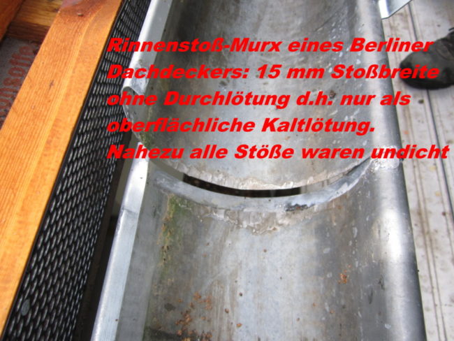 Rinnenlöt Reparatur